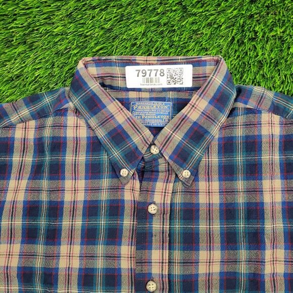 Vintage 80s Pendleton Western Plaid Shirt XL 22x28 Hippie - Picture 13 of 15